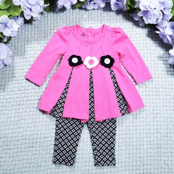 Kids Headquarters Other - 2/$20 Kids Headquarters pink floral leggings set